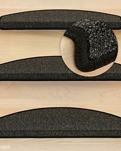 Kettelservice-Metzker Stufenmatten Treppen-Teppich Rambo 15er SparSet in 17 Farben verfügbar (-Anthrazit-)