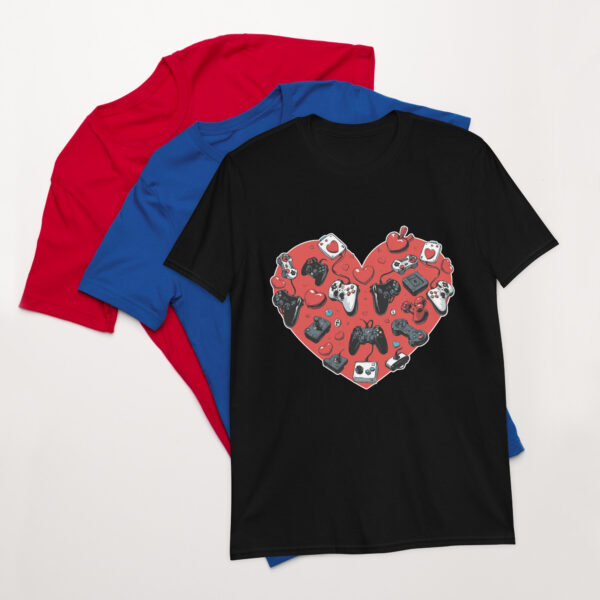 „Gaming Herz“ – Unisex T-Shirt mit Retro-Controller Design für Zocker:innen – Bild 2