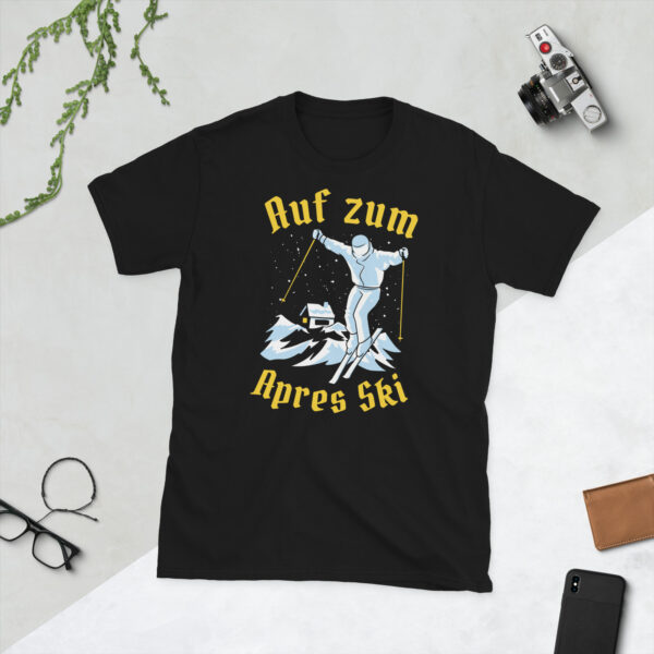 „Auf zum Après-Ski“ – Lustiges Skifahrer Party Unisex-Shirt – Bild 2