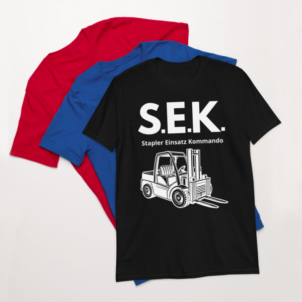 „S.E.K.“ – Stapler Einsatz Kommando T-Shirt für Gabelstapler-Fans (Unisex)