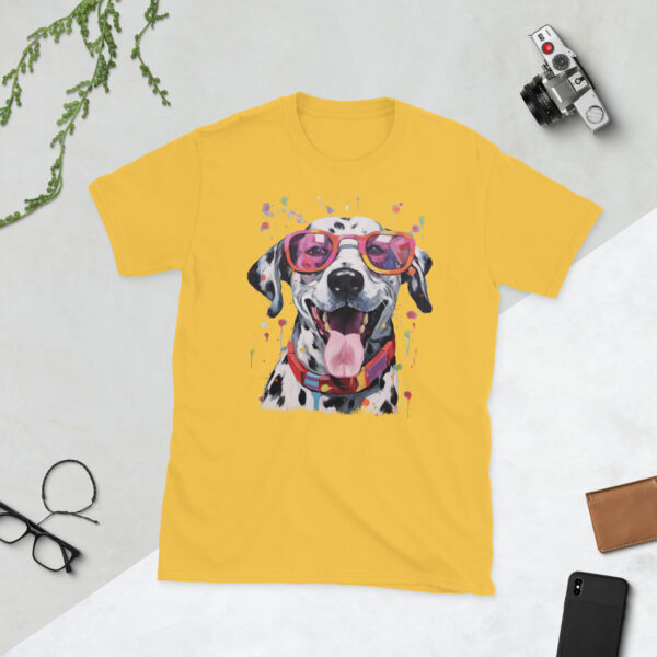 „Dalmatiner mit Sonnenbrille“ – Unisex T-Shirt für Hundefans & Sommerfreunde – Bild 10