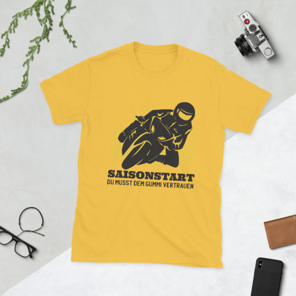 „Saisonstart“ – Motorrad Unisex T-Shirt für Biker & PS-Fans – Bild 9
