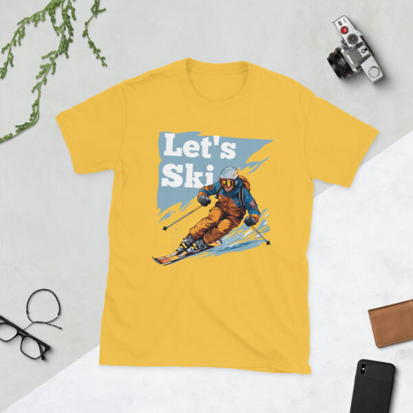 „Let’s Ski“ – Retro Skifahrer Unisex-Shirt – Bild 11