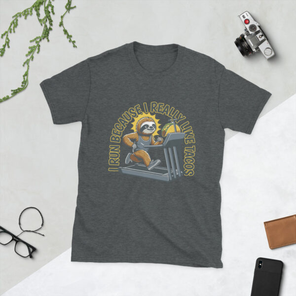 „Faultier auf dem Laufband“ – Lustiges Taco Unisex-Shirt für Chiller – Bild 7