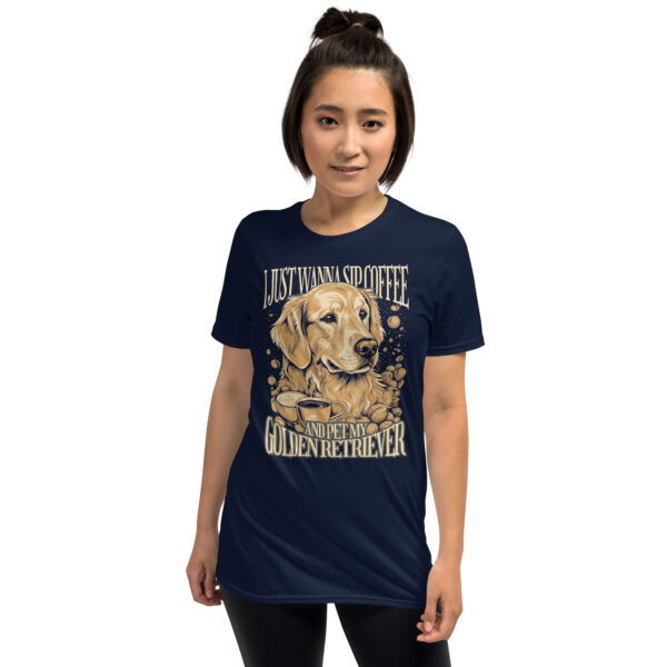 „Golden Retriever & Kaffee“ – Lustiges Unisex T-Shirt für Hundefreunde – Bild 5