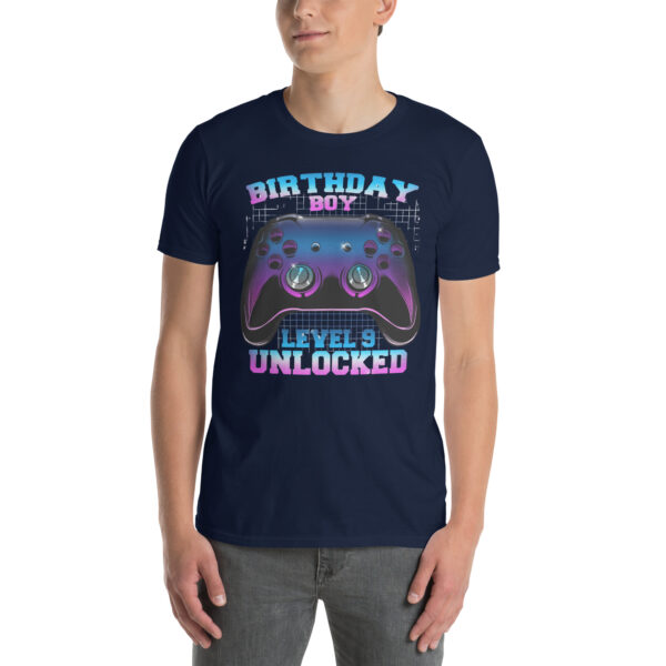 „Birthday Boy Level 9 Unlocked“ – Lustiges Unisex T-Shirt für Gamer-Kinder – Bild 7