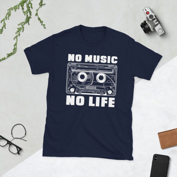 „No Music No Life“ – Retro Kassetten Unisex-Shirt für Musikfans – Bild 3