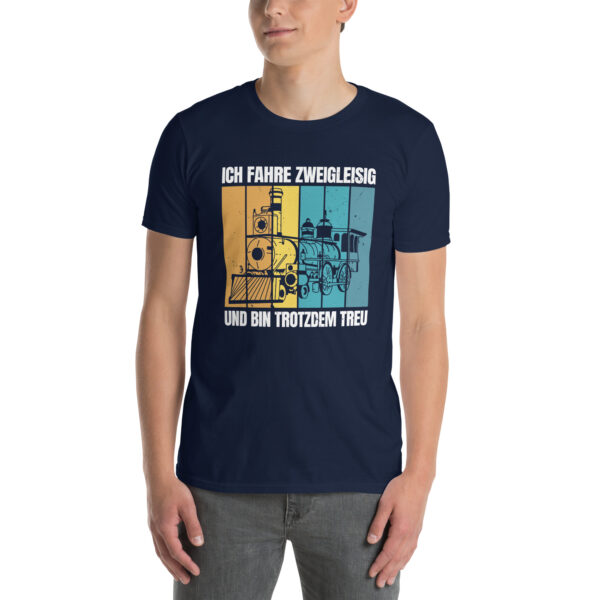 „Ich fahre zweigleisig“ – Lustiges Eisenbahn Unisex-Shirt mit Wortspiel