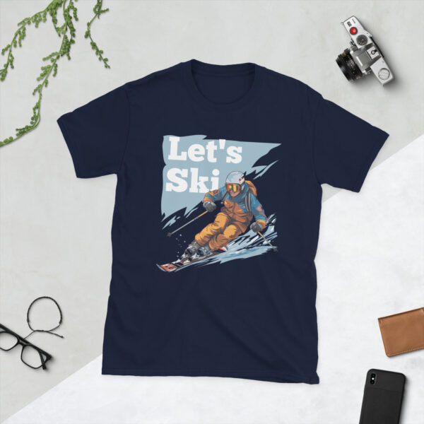 „Let’s Ski“ – Retro Skifahrer Unisex-Shirt