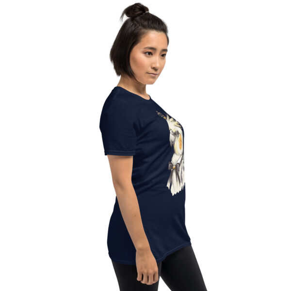 „Majestätischer Nymphensittich“ – Unisex T-Shirt für Vogel-Fans & Haustierfreunde – Bild 7