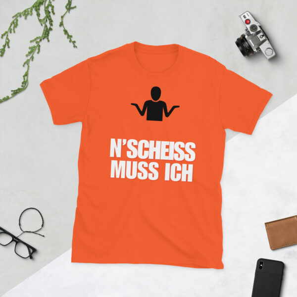 „N'SCHEISS MUSS ICH!“ – Statement Unisex T-Shirt für dunkle Farben – Bild 7