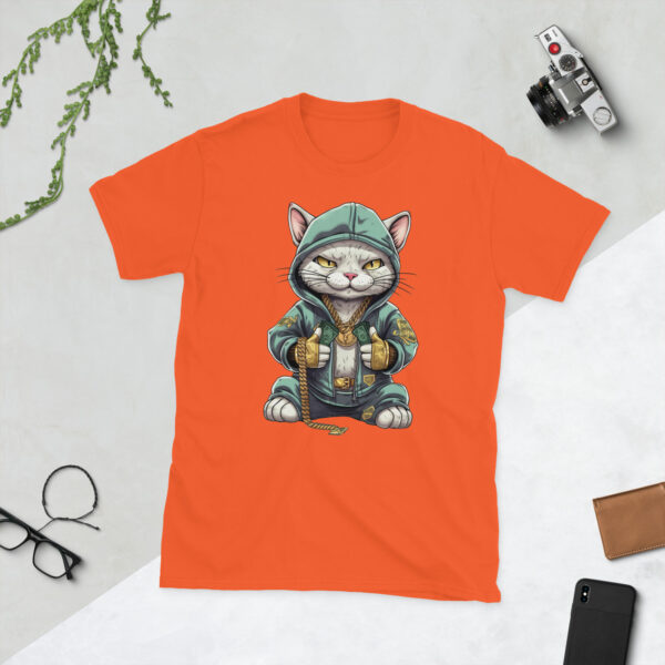 „Stylische Hip-Hop Katze“ – Unisex T-Shirt für Streetstyle- & Katzenfans – Bild 9
