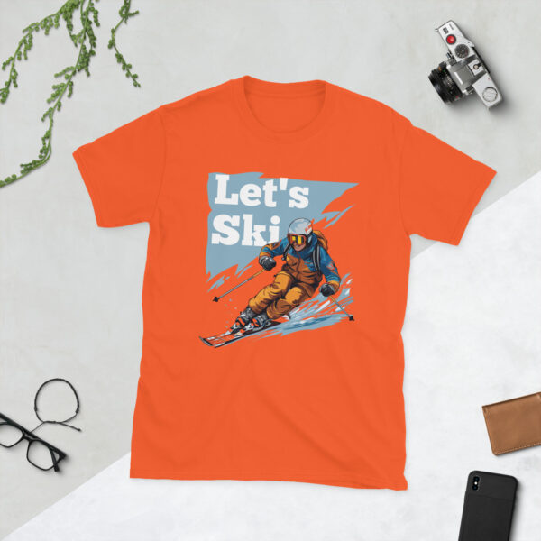 „Let’s Ski“ – Retro Skifahrer Unisex-Shirt – Bild 9