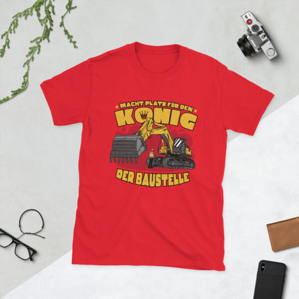 „König der Baustelle“ – Unisex T-Shirt im Bagger-Design für Handwerker
