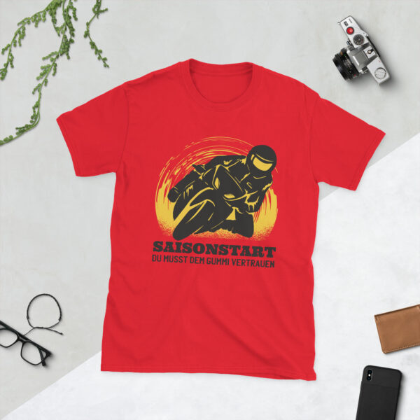 „Saisonstart“ – Motorrad Unisex T-Shirt für Biker & PS-Fans – Bild 4