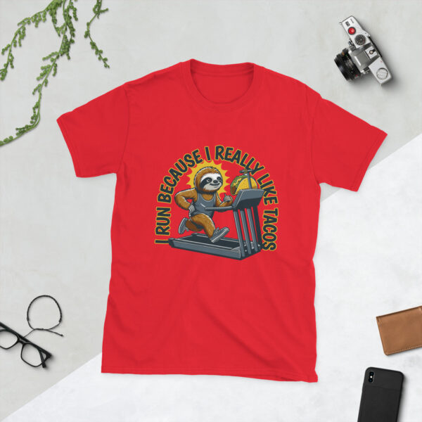 „Faultier auf dem Laufband“ – Lustiges Taco Unisex-Shirt für Chiller – Bild 9
