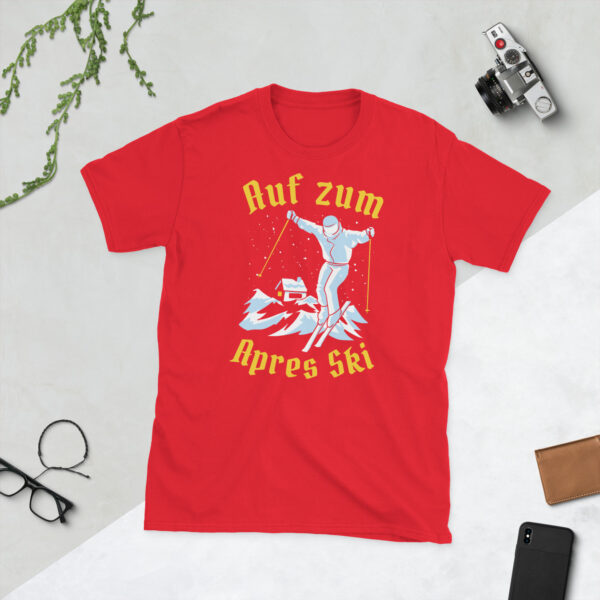 „Auf zum Après-Ski“ – Lustiges Skifahrer Party Unisex-Shirt – Bild 9