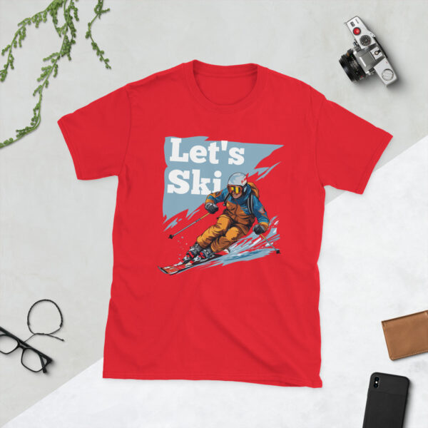 „Let’s Ski“ – Retro Skifahrer Unisex-Shirt – Bild 7