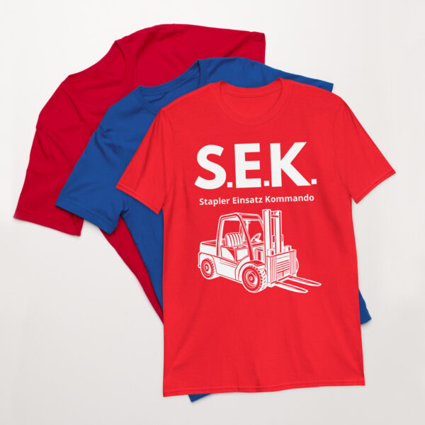 „S.E.K.“ – Stapler Einsatz Kommando T-Shirt für Gabelstapler-Fans (Unisex) – Bild 3