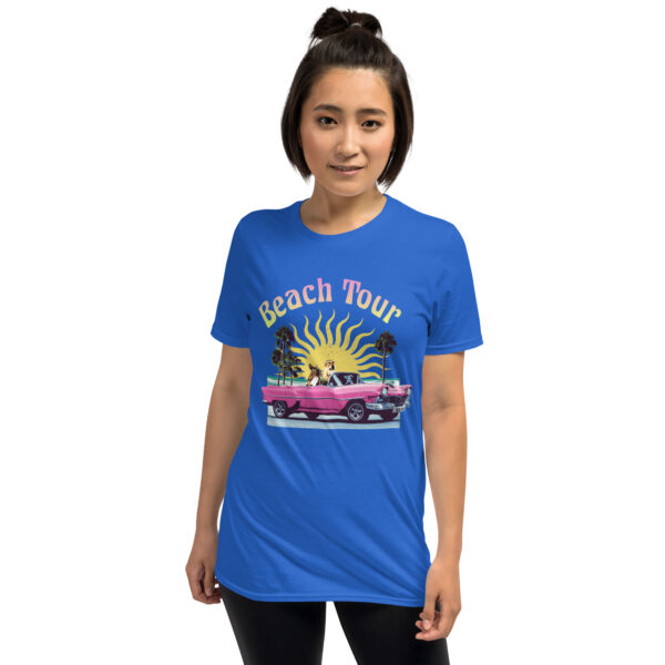 „Beach Tour“ – Lustiges Retro T-Shirt mit Hund im Cabrio (Unisex) – Bild 19