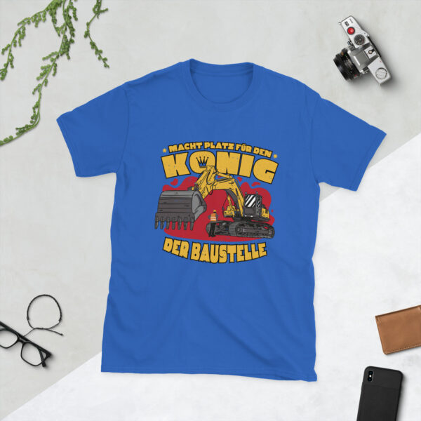 „König der Baustelle“ – Unisex T-Shirt im Bagger-Design für Handwerker – Bild 7