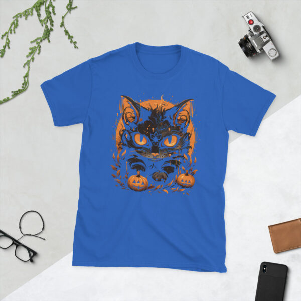 „Mystische Halloween-Katze“ – Unisex T-Shirt mit stilvollem Katzen-Motiv – Bild 5