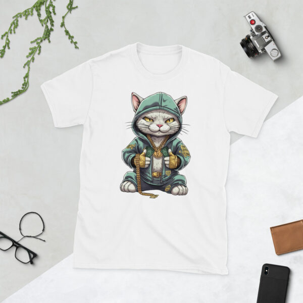 „Stylische Hip-Hop Katze“ – Unisex T-Shirt für Streetstyle- & Katzenfans – Bild 11