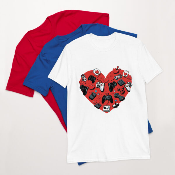 „Gaming Herz“ – Unisex T-Shirt mit Retro-Controller Design für Zocker:innen