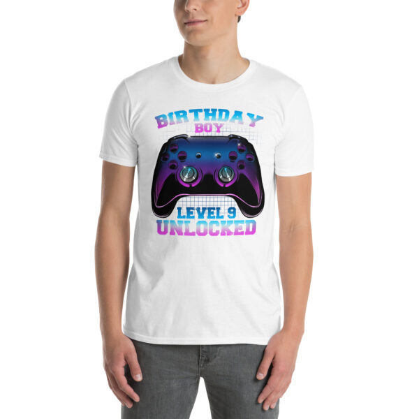 „Birthday Boy Level 9 Unlocked“ – Lustiges Unisex T-Shirt für Gamer-Kinder – Bild 31