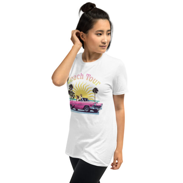 „Beach Tour“ – Lustiges Retro T-Shirt mit Hund im Cabrio (Unisex) – Bild 27