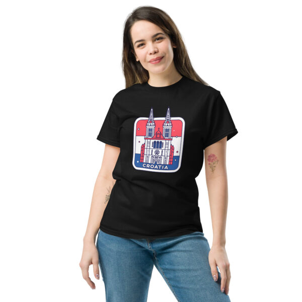 „Kroatien Kathedrale“ – Zagreb Design T-Shirt (Unisex) – Bild 2