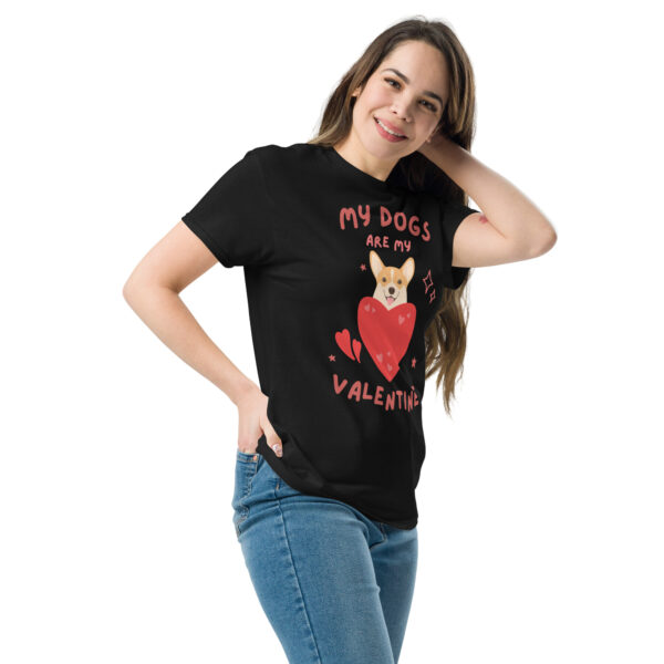 „My Dogs Are My Valentine“ – Lustiges Hunde T-Shirt für Hundefans (Unisex) – Bild 3