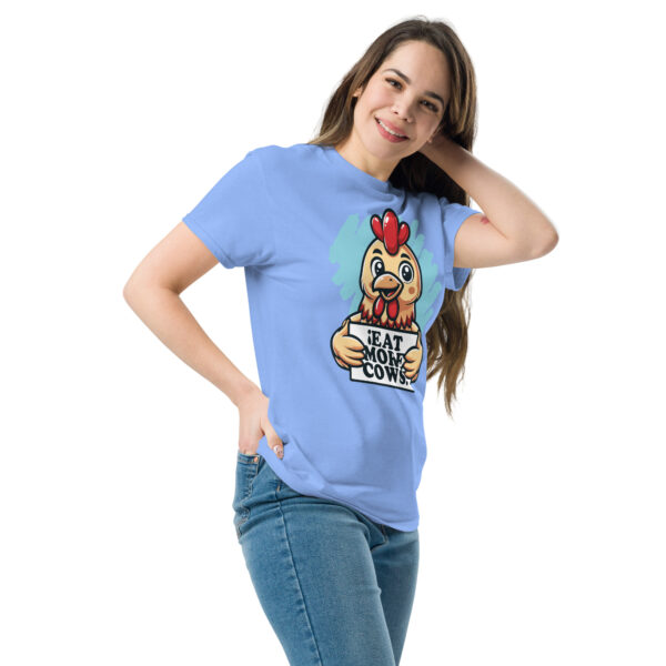 „Eat More Cows“ – Witziges Hühner T-Shirt für Fleischliebhaber (Unisex) – Bild 8