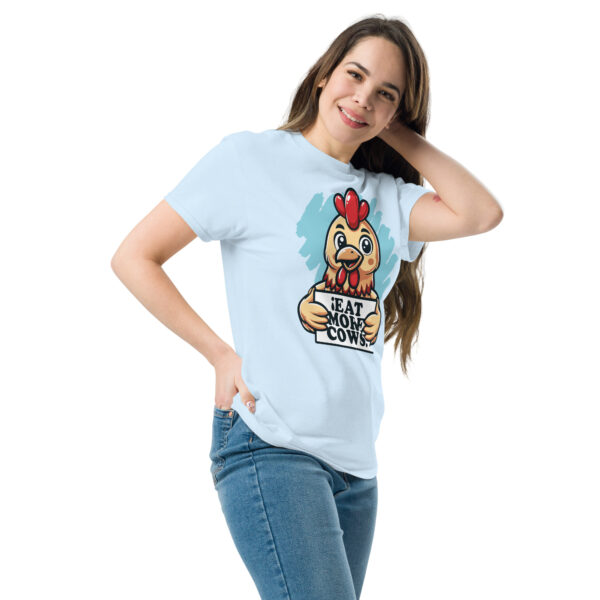 „Eat More Cows“ – Witziges Hühner T-Shirt für Fleischliebhaber (Unisex) – Bild 14