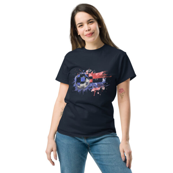 „Kroatien Fußball Splash“ – Unisex T-Shirt mit dynamischem Farben-Design – Bild 5