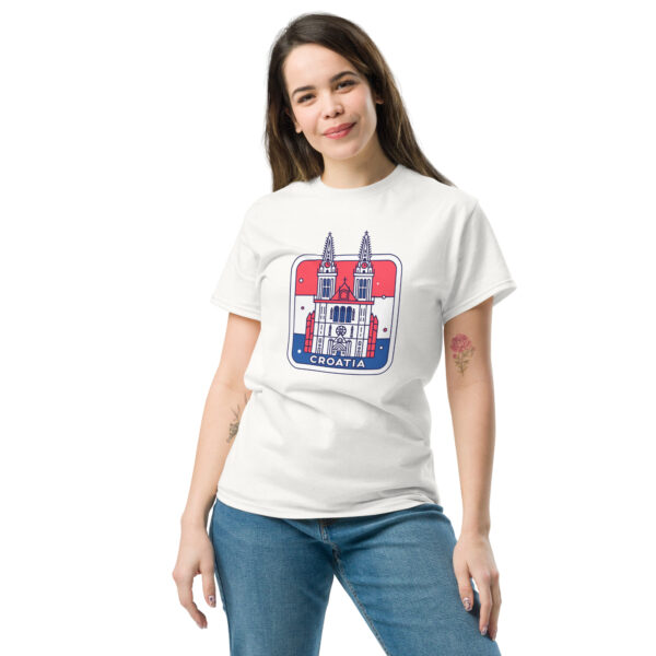 „Kroatien Kathedrale“ – Zagreb Design T-Shirt (Unisex) – Bild 13