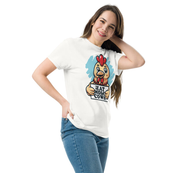 „Eat More Cows“ – Witziges Hühner T-Shirt für Fleischliebhaber (Unisex) – Bild 17